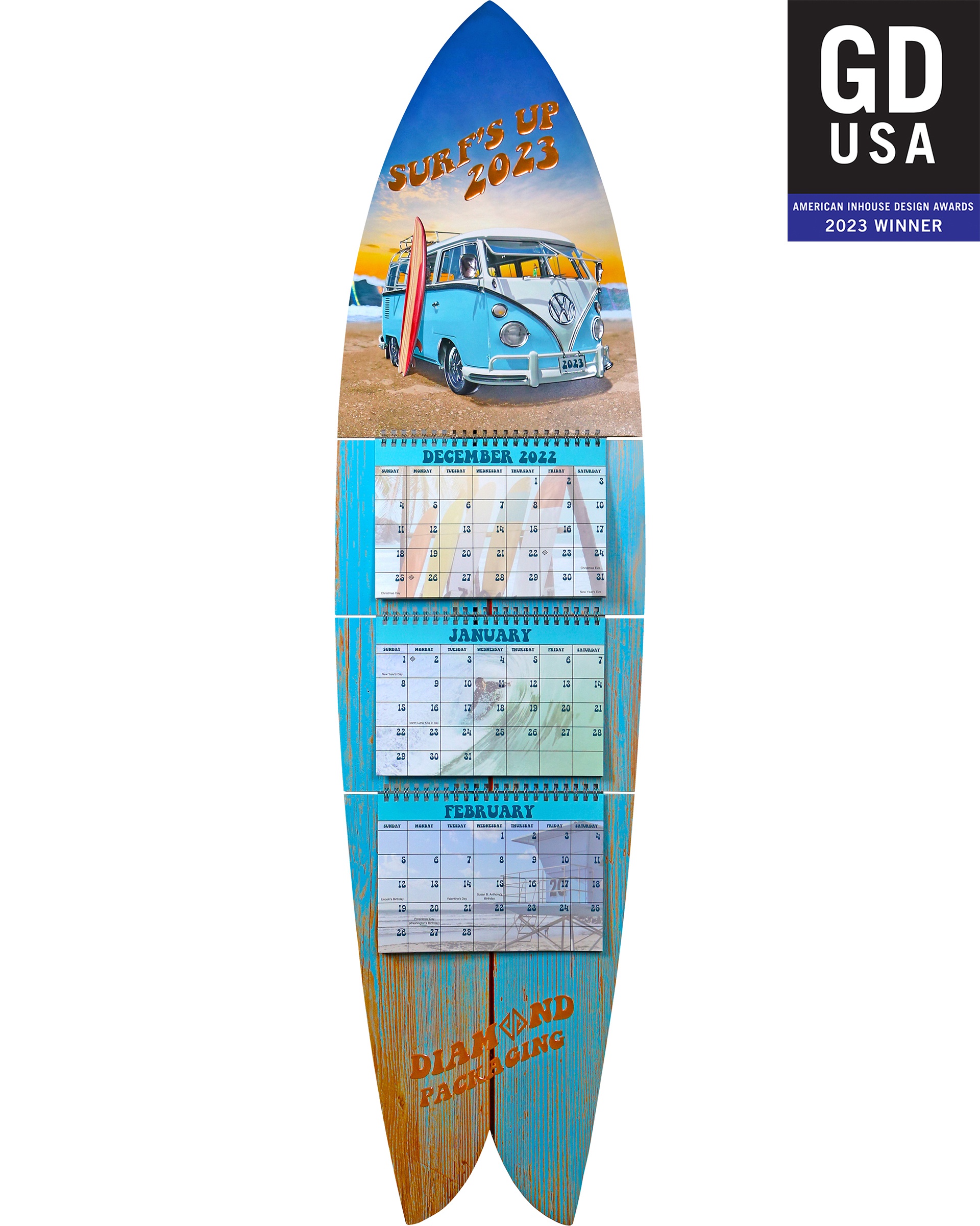 Diamond Packaging 2023 "Surf's Up" Calendar