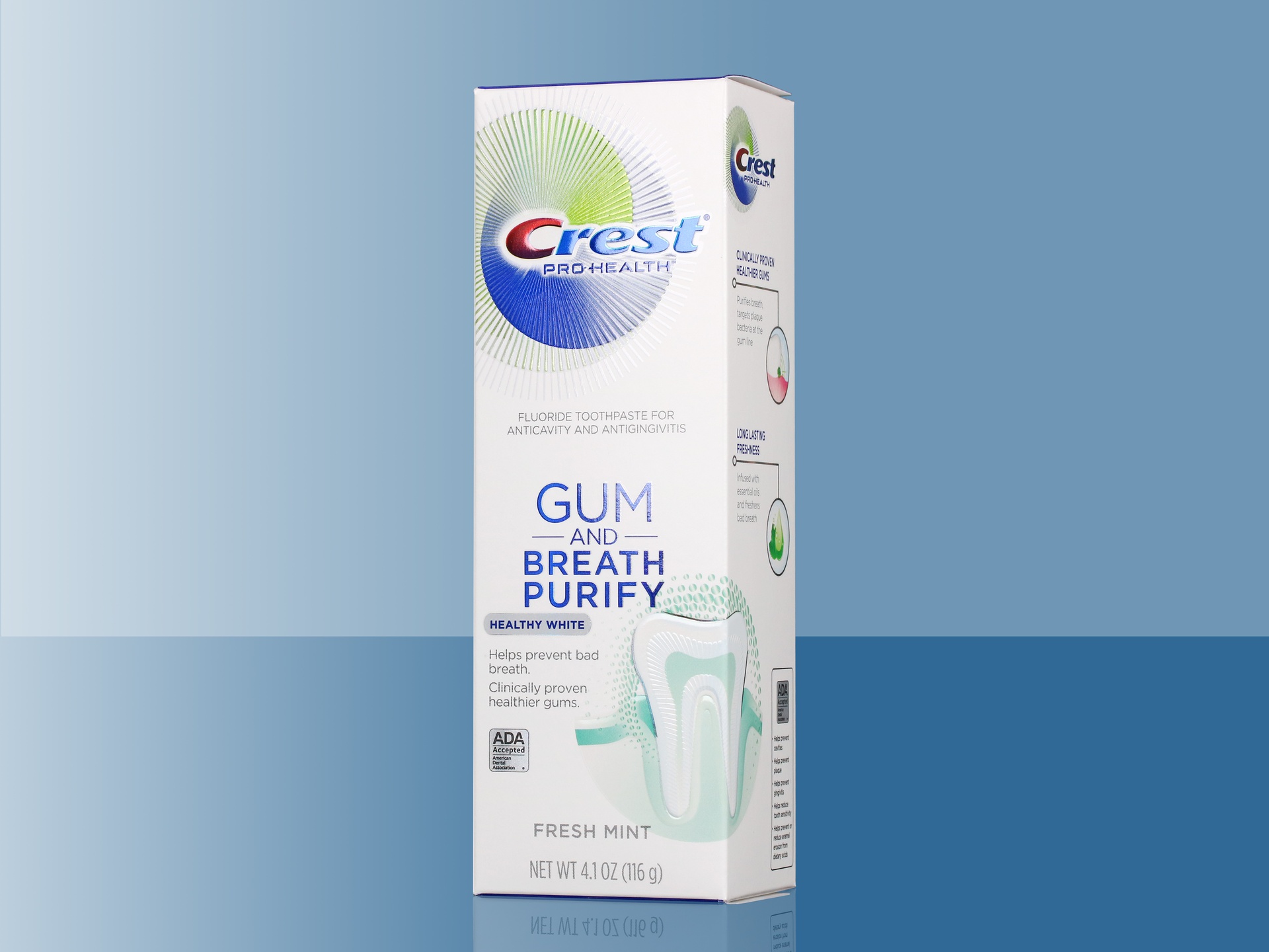Crest Gum and Breath Purify Healthy White packaging