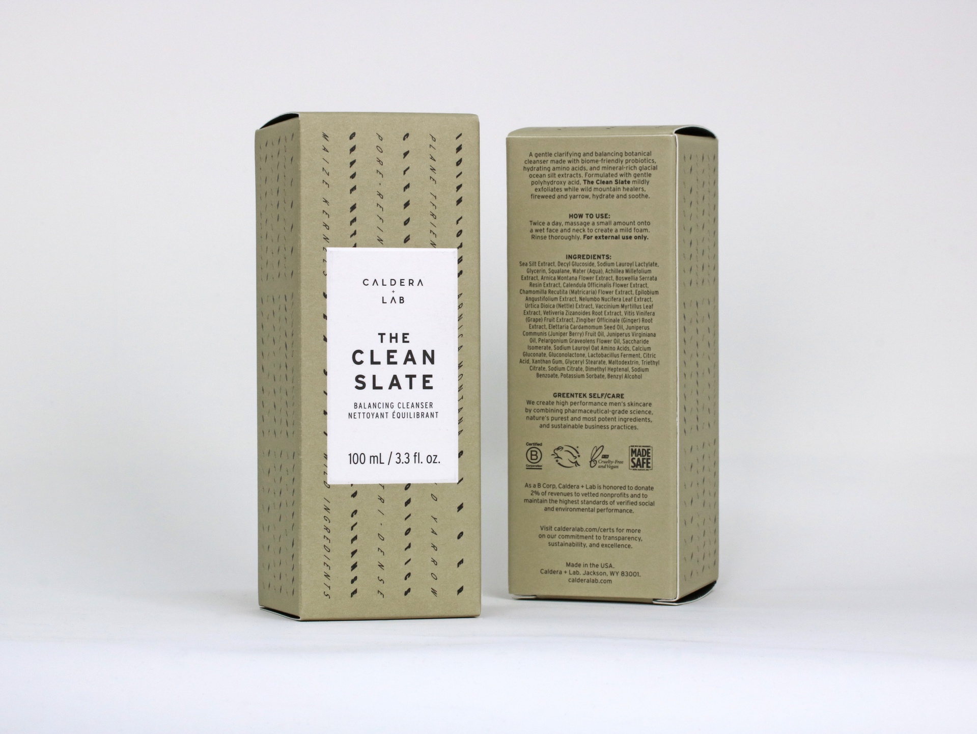 The Clean Slate folding cartons are made with 100% post-consumer recycled (PCR) fiber