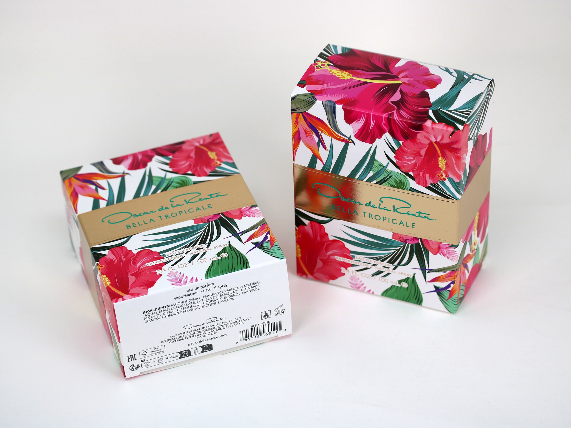 Oscar de la Renta Bella Tropicale folding carton