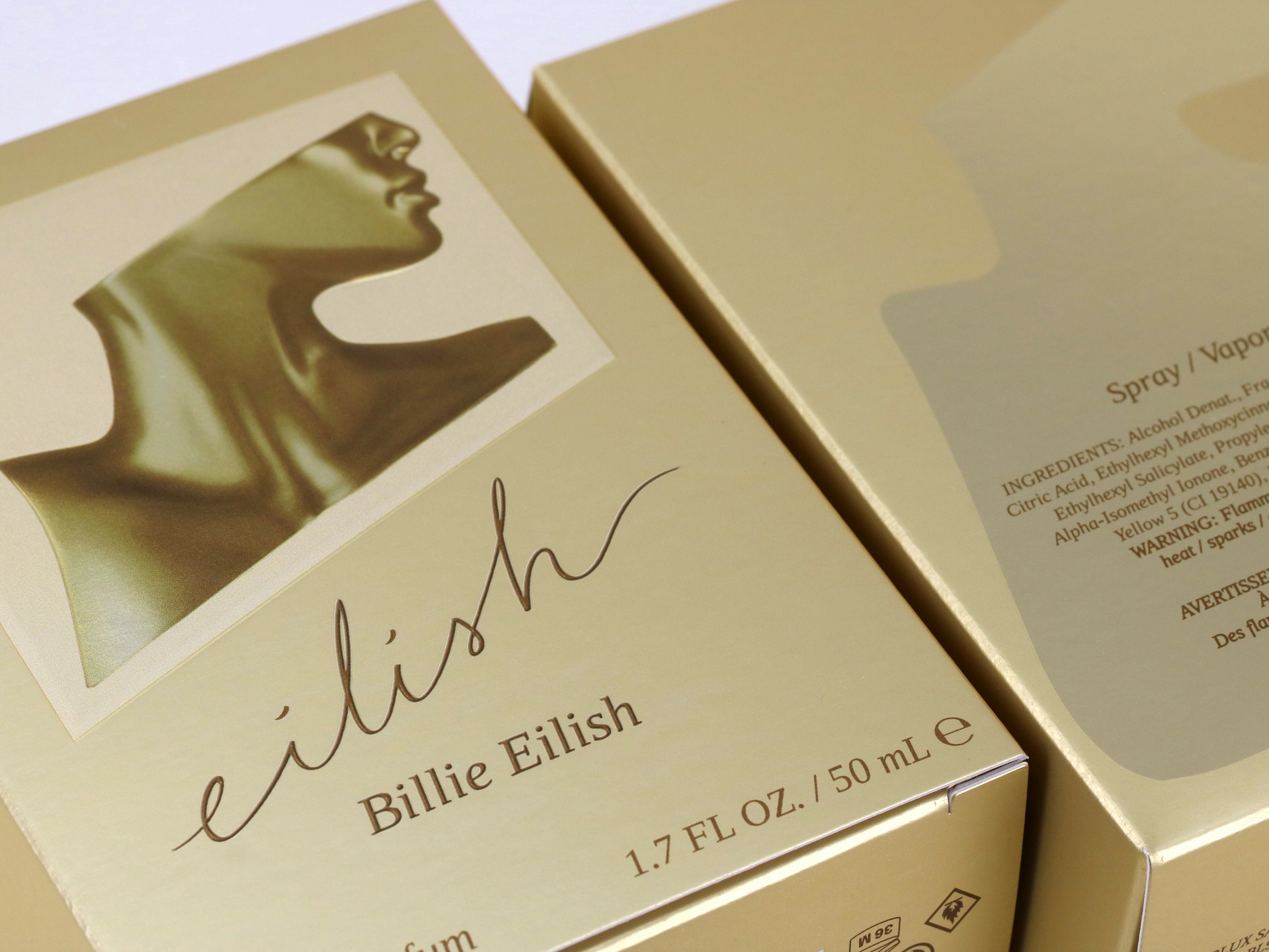 Billie Eilish folding cartons (front and rear)