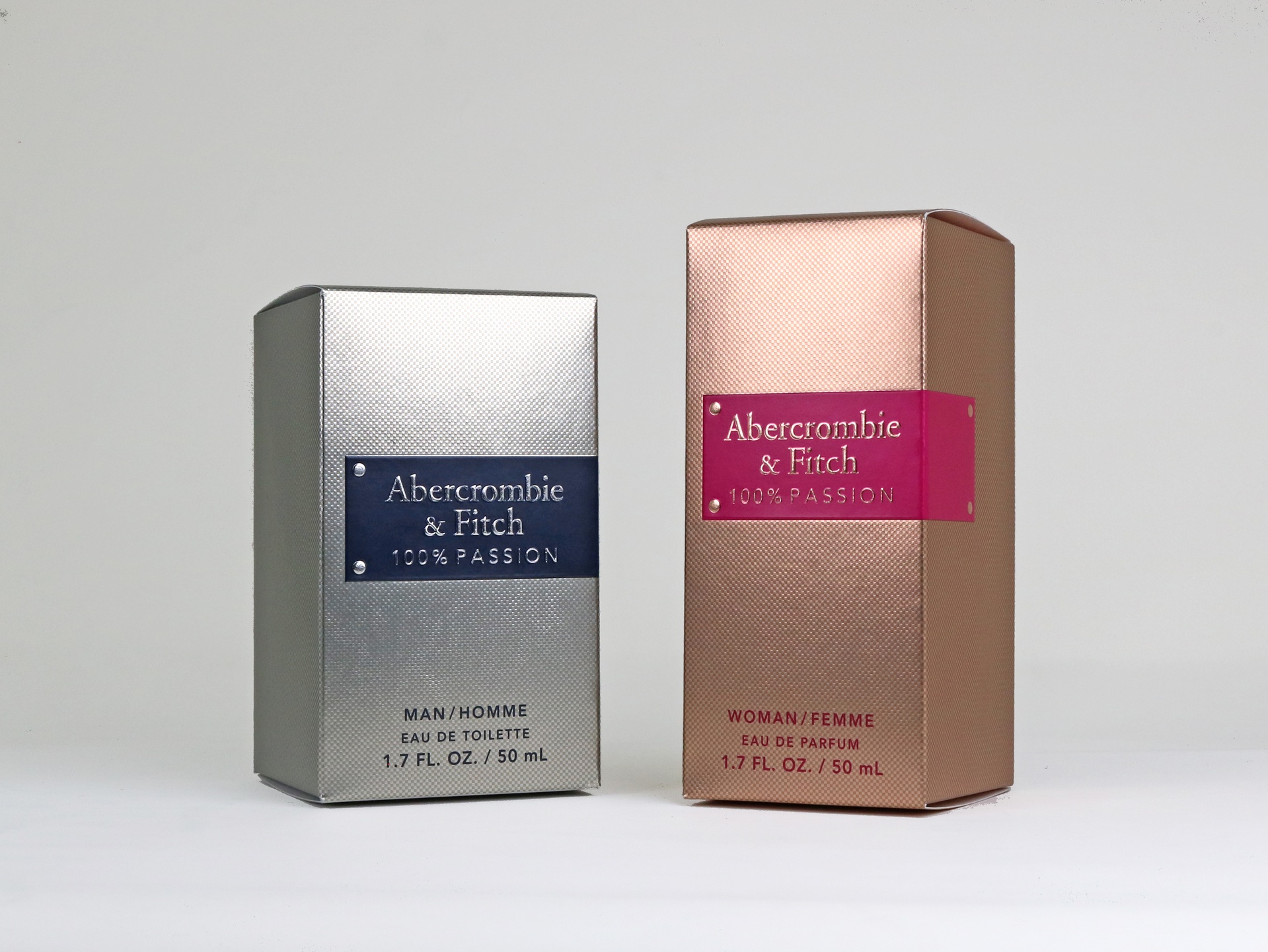 Abercrombie & Fitch 100% Passion fragrance packaging