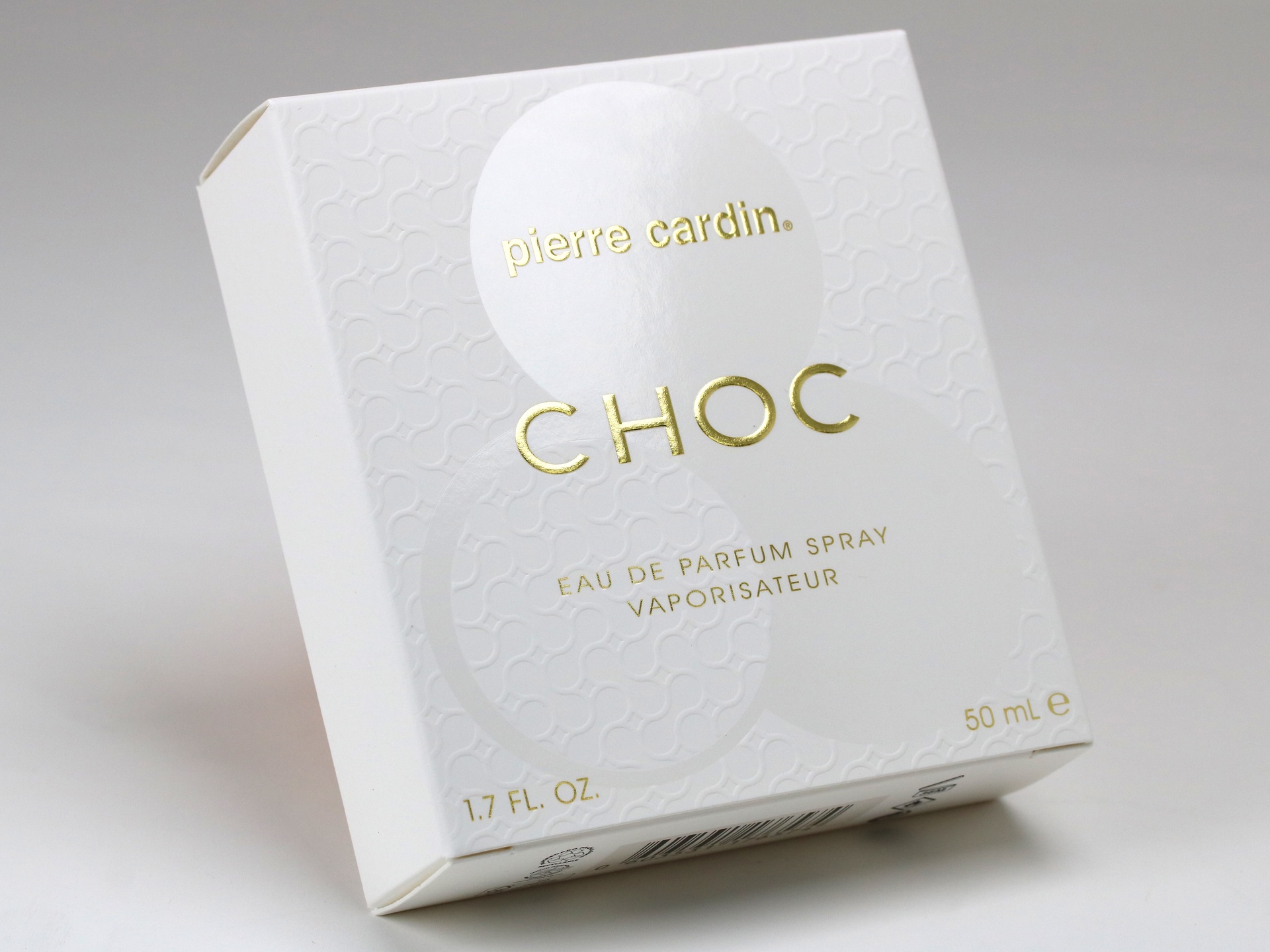 Pierre Cardin Choc folding carton features cold foil accents
