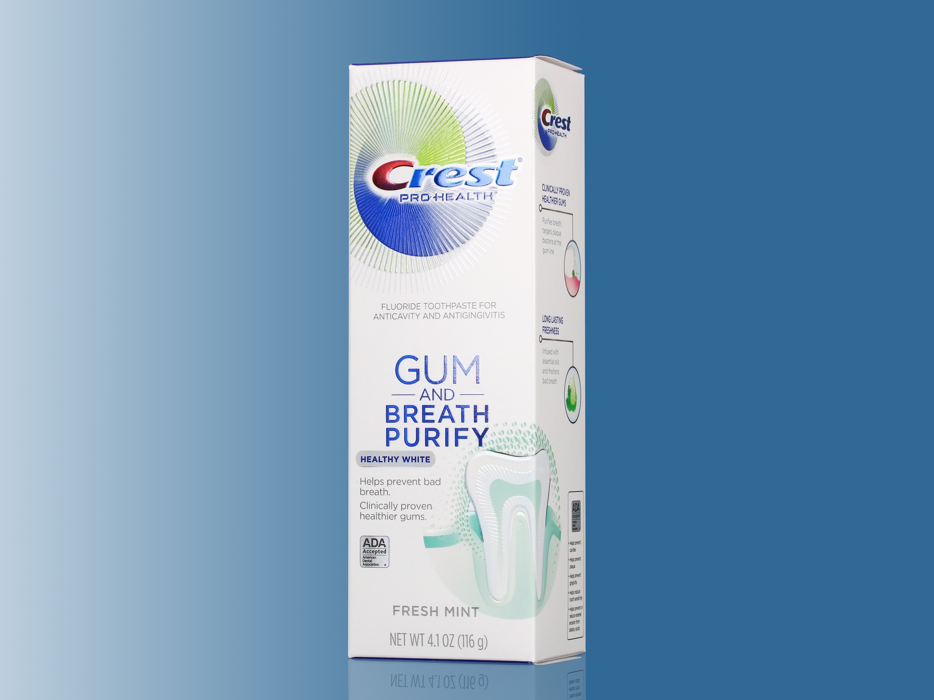 Crest Pro Health Gum and Breath Purify Healthy White packaging