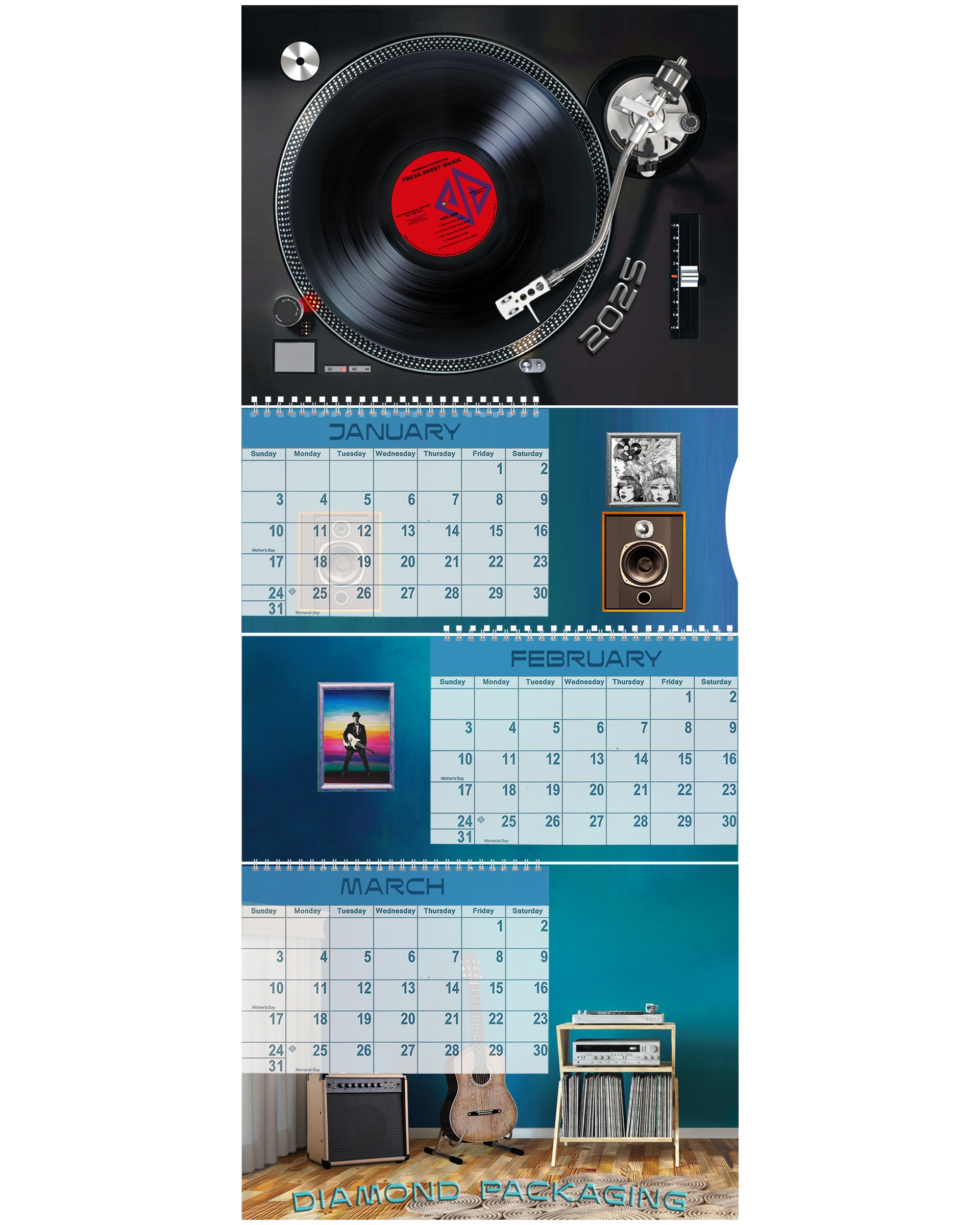 Diamond Packaging – 2025 "Press Sheet Music" Calendar