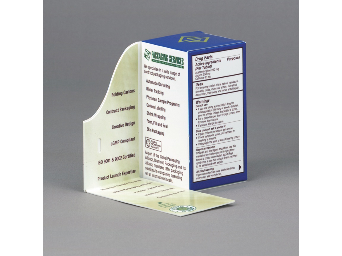 Design Relief™ extended panel folding carton