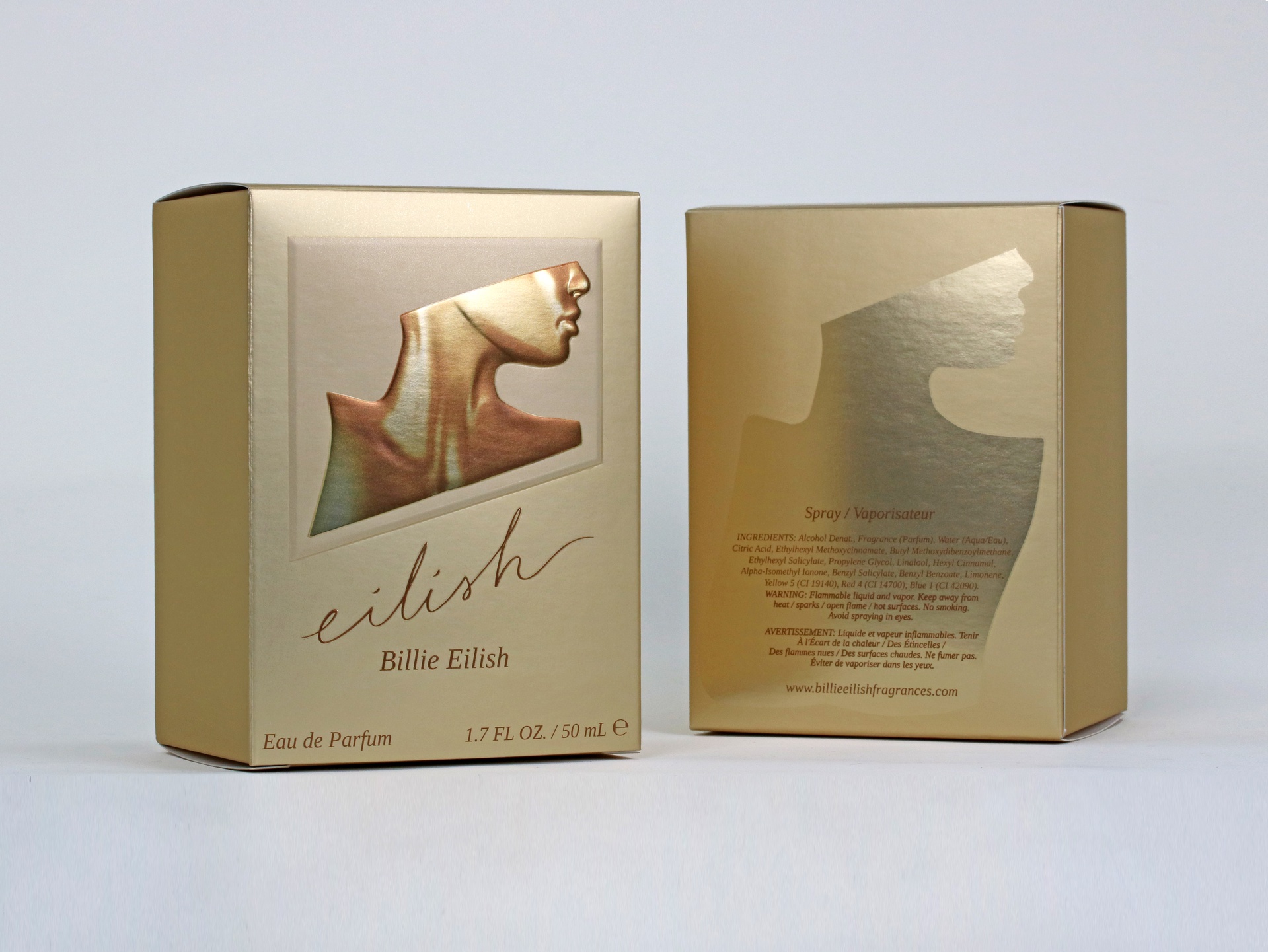 Billie Eilish folding cartons (angled front view)